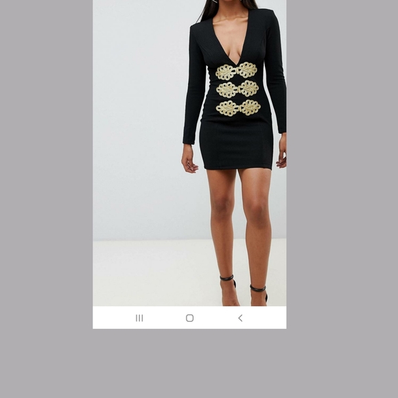 Rare London braid trim bodycon dress - Picture 2 of 5